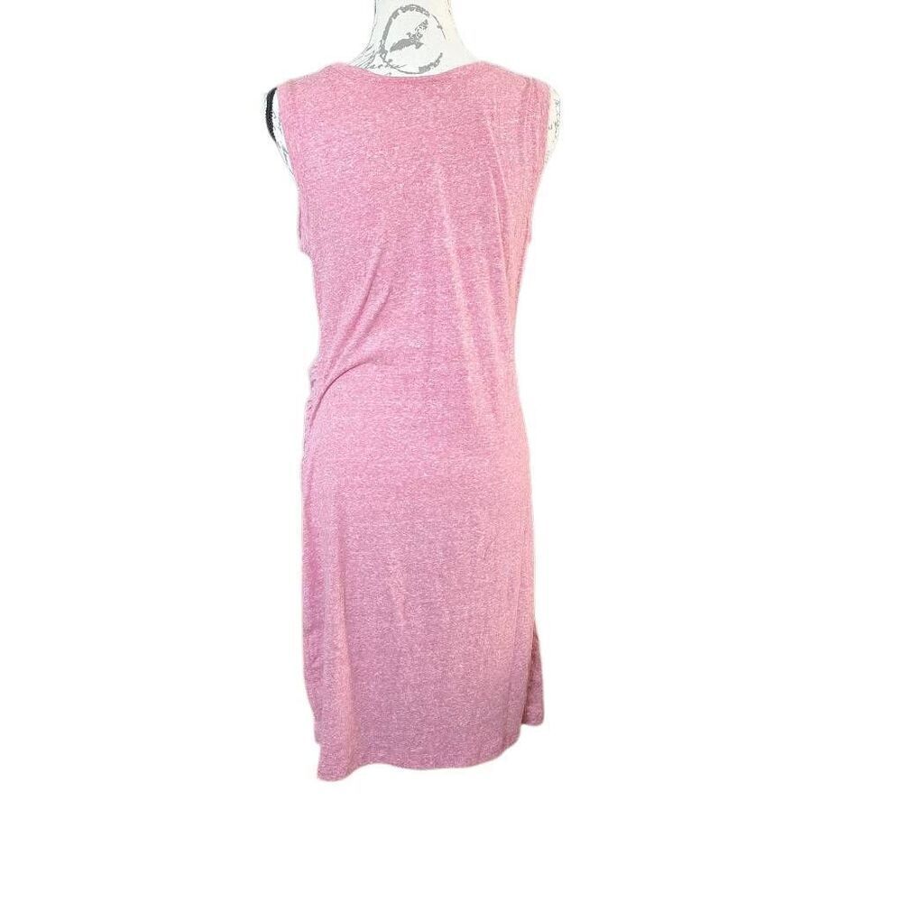 Z Supply Women's Size Large Heathered Pink Side Ruched Tank Dress - Picture 4 of 7